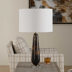 Dames Black/Brown Dark Marble Table Lamp - Ornate Home