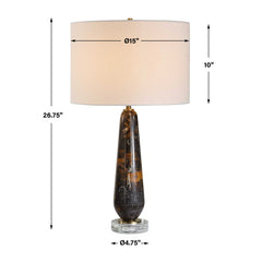 Dames Black/Brown Dark Marble Table Lamp - Ornate Home