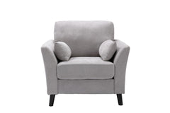 Damian Light Gray 37"W Woven Fabric Chair - Ornate Home