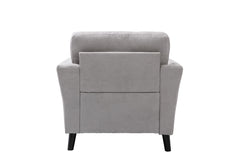 Damian Light Gray 37"W Woven Fabric Chair - Ornate Home