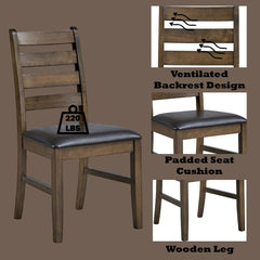 Damica Brown/Walnut Side Chair (Set of 2) - Ornate Home