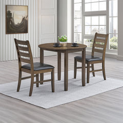 Damica Walnut Round Dining Table - Ornate Home
