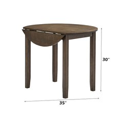Damica Walnut Round Dining Table - Ornate Home