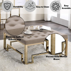 Damien Fabric & Champagne Cocktail Ottoman - Ornate Home