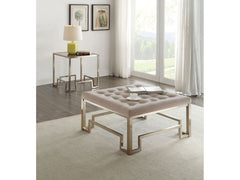 Damien Fabric & Champagne Cocktail Ottoman - Ornate Home