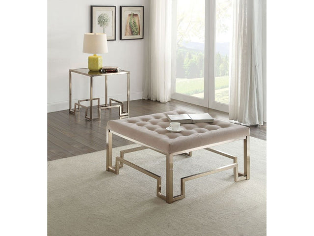 Damien Fabric & Champagne Cocktail Ottoman - Ornate Home