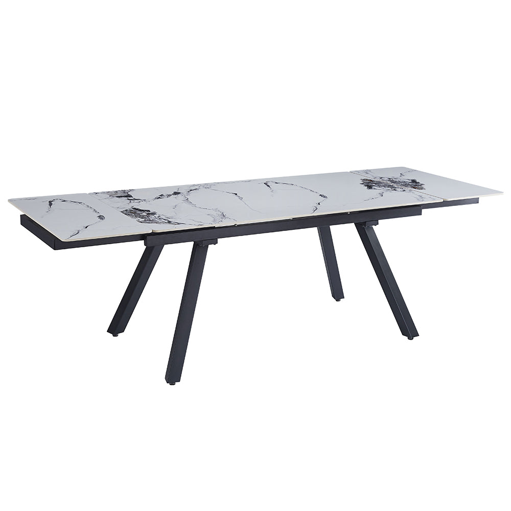 Damita Ceramic Top/Black Dining Table - Ornate Home