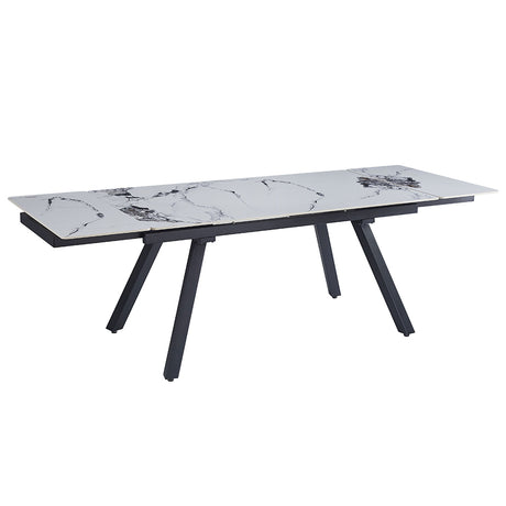 Damita Ceramic Top/Black Dining Table - Ornate Home