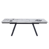 Damita Ceramic Top/Black Dining Table - Ornate Home