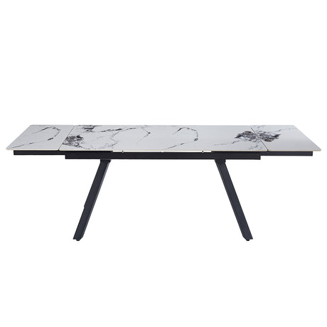 Damita Ceramic Top/Black Dining Table - Ornate Home