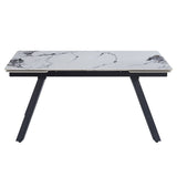Damita Ceramic Top/Black Dining Table - Ornate Home