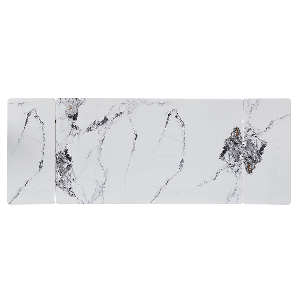 Damita Ceramic Top/Black Dining Table - Ornate Home