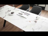Damita Ceramic Top/Black Dining Table - Ornate Home