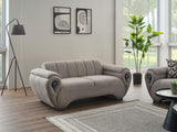 Damla Cream Stationary Loveseat