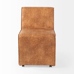 Damon Cognac Barrel Back Dining Arm Chair (Set of 2)