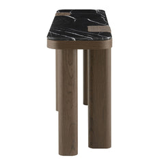 Dana Faux Marble Top/Black/Dark Walnut Console Table - Ornate Home