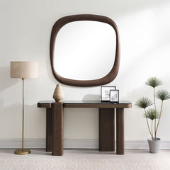 Dana Faux Marble Top/Black/Dark Walnut Console Table - Ornate Home