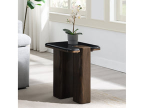 Dana Natural Marble Top/Dark Walnut End Table - Ornate Home