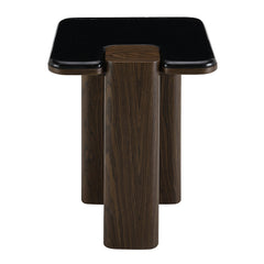 Dana Natural Marble Top/Dark Walnut End Table - Ornate Home