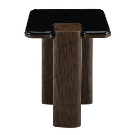 Dana Natural Marble Top/Dark Walnut End Table - Ornate Home