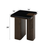 Dana Natural Marble Top/Dark Walnut End Table - Ornate Home