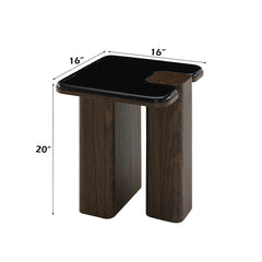Dana Natural Marble Top/Dark Walnut End Table - Ornate Home