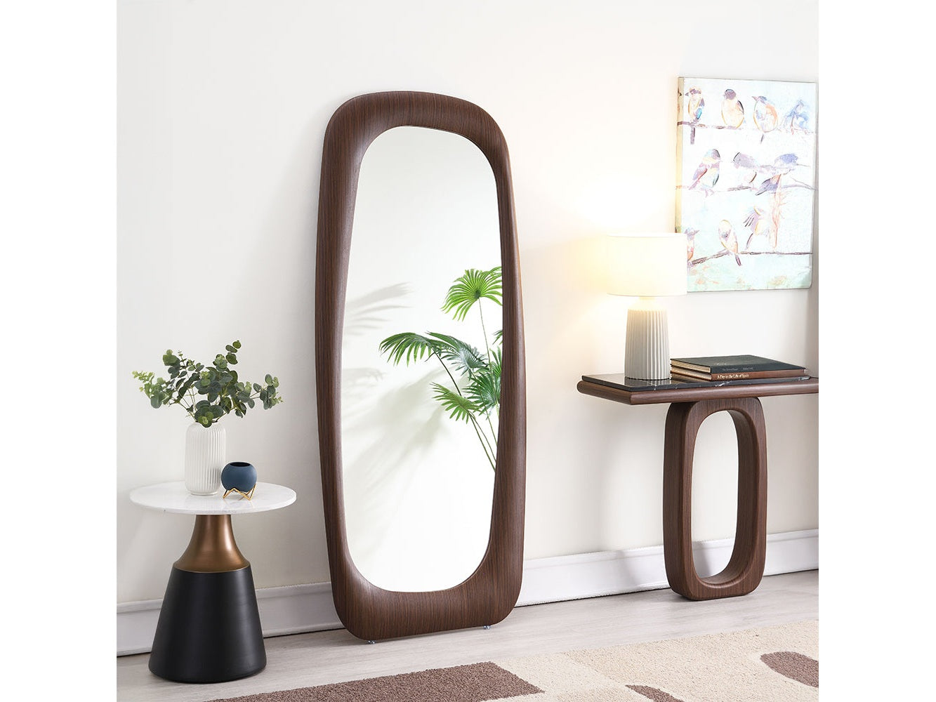 Dana Walnut Floor Mirror - Ornate Home