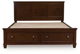 Danabrin Brown King Panel Storage Bed (Online Special Price) - Ornate Home