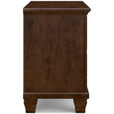 Danabrin Brown Queen Panel 5-Piece Bedroom Set w/ 2 Nightstands - Ornate Home