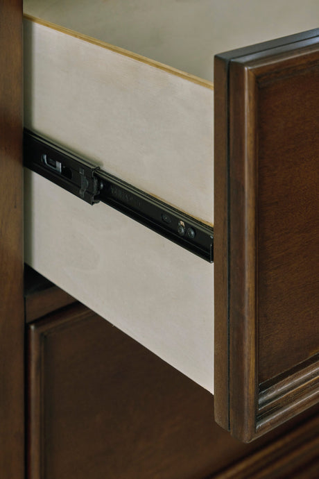 Danabrin Brown Queen Panel 5-Piece Bedroom Set w/ 2 Nightstands - Ornate Home