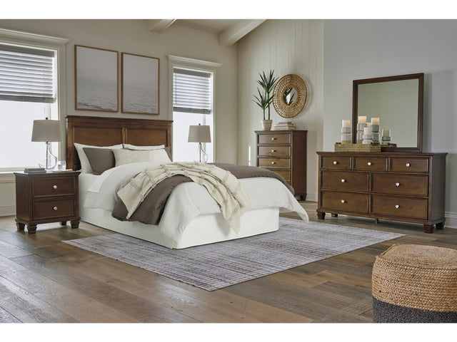 Danabrin Brown Queen Panel 6-Piece Bedroom Set w/ 2 Nightstands (Online Special Price) - Ornate Home