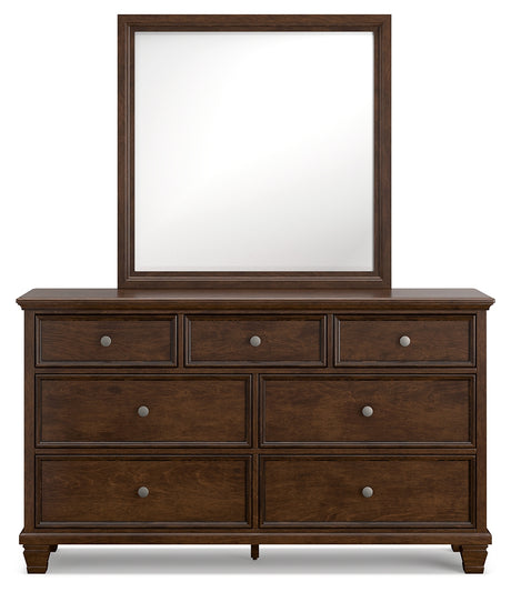 Danabrin Brown Queen Panel Bedroom Set with Dresser, Mirror and Nightstand - Ornate Home