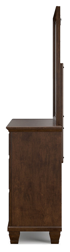 Danabrin Brown Queen Panel Bedroom Set with Dresser, Mirror and Nightstand - Ornate Home