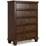Danabrin Brown Twin Panel 5-Piece Bedroom Set - Ornate Home