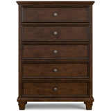 Danabrin Brown Twin Panel 5-Piece Bedroom Set - Ornate Home