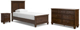 Danabrin Brown Twin Panel Bed, Dresser and Nightstand (Online Special Price) - Ornate Home