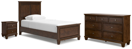 Danabrin Brown Twin Panel Bed, Dresser and Nightstand - Ornate Home