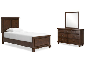 Danabrin Brown Twin Panel Bedroom Set with Dresser and Mirror (Online Special Price) - Ornate Home