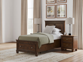 Danabrin Brown Twin Panel Storage Bed - Ornate Home