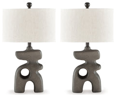 Danacy Distressed Black Table Lamp (Set of 2) - Ornate Home