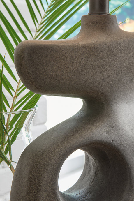 Danacy Distressed Black Table Lamp (Set of 2) - Ornate Home