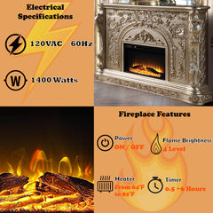 Danae Antique Silver Fireplace - Ornate Home
