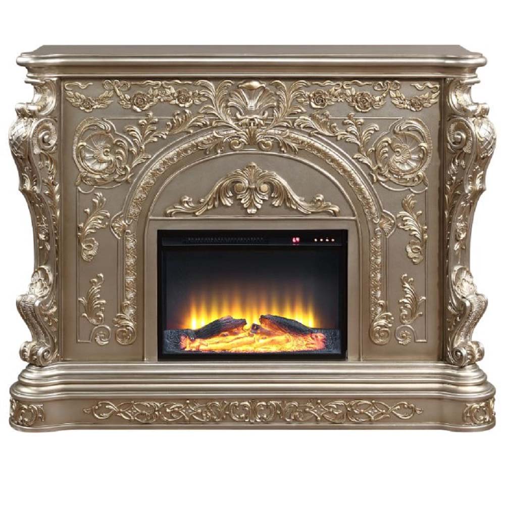Danae Antique Silver Fireplace - Ornate Home