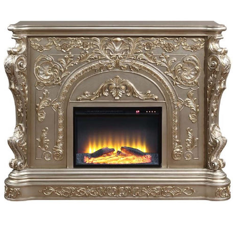 Danae Antique Silver Fireplace - Ornate Home