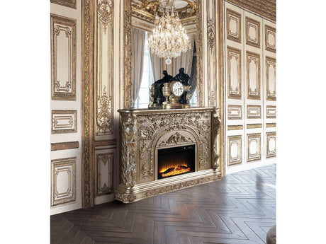 Danae Antique Silver Fireplace - Ornate Home