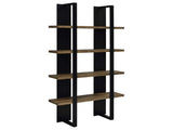 Danbrook Aged Walnut & Black Bookcase w/ Full-length Shelves - Ornate Home