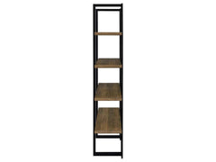 Danbrook Aged Walnut & Black Bookcase w/ Full-length Shelves - Ornate Home