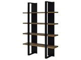 Danbrook Aged Walnut & Black Bookcase w/ Full-length Shelves - Ornate Home