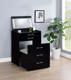 Danbury Black High Gloss Vanity Set - Ornate Home