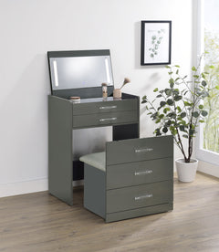 Danbury Grey High Gloss Vanity Set - Ornate Home